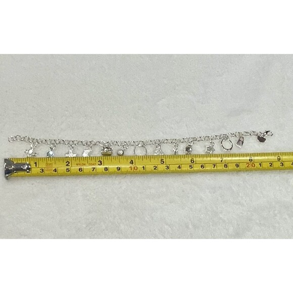 Charm Bracelet Novelty Diamond Ring Fairy Crystal Music Golf Stainless Steel 8in - Picture 6 of 7